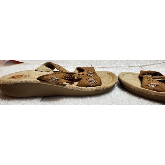 Earth Shoes Women's Size 8.5W Conway Brown Leather Slide Sandals Slip-On Comfort - Picture 3 of 12